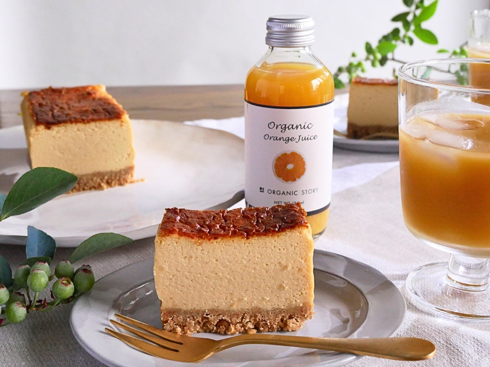オレンジジュースで作る爽やかベイクドチーズケーキ
